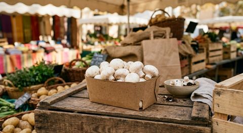 Champignons de Paris frais en barquette